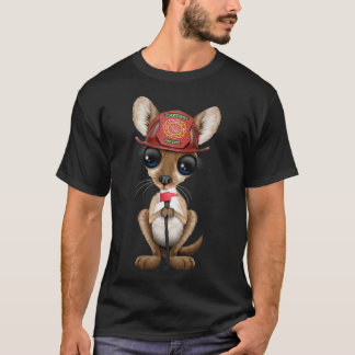 T-shirt Cute Baby Kangaroo Firefighter