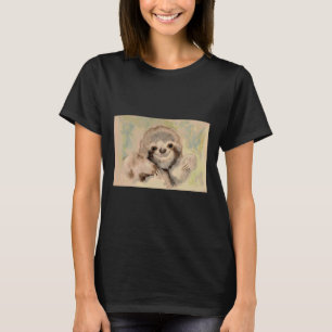 T-shirt Cute Baby Sloth Aquarelle Amérique du Sud Faune