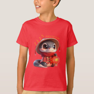 T-shirt Cute Baby Snake Chinois Nouvel An 2025 Enfants 2