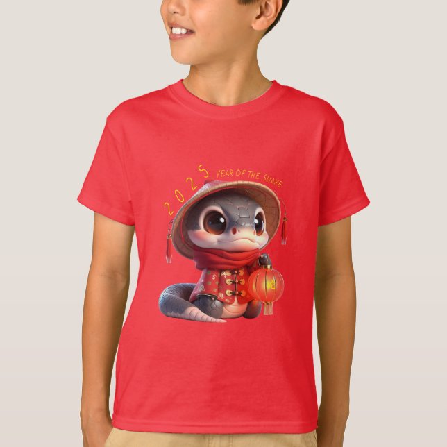T-shirt Cute Baby Snake Chinois Nouvel An 2025 Enfants 2 (Devant)