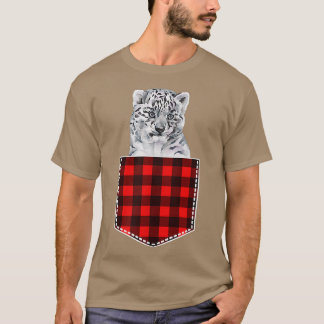 T-shirt Cute Baby Snow Leopard Animal Peeking Out Of Pocke