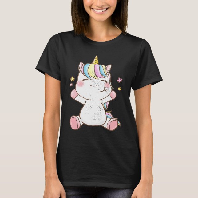 T-shirt Cute Baby Unicorn Magical Unicorns Fantasy Animal  (Devant)