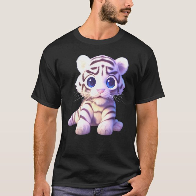 T-shirt Cute Baby White Tiger Cub Article D'Art Pour Enfan (Devant)