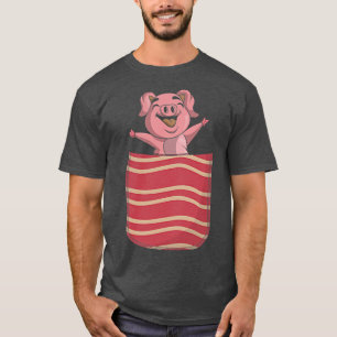 T-shirt Cute Bacon Lover Funny Porc Porc Bacon de poche Ba