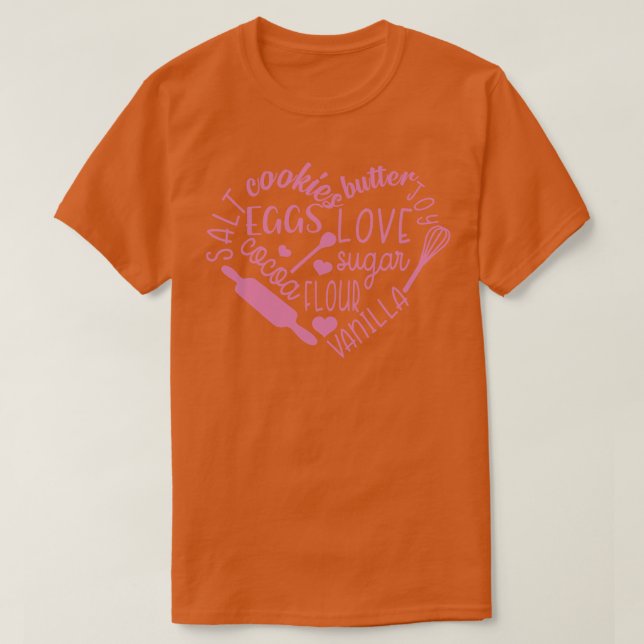 T-shirt Cute Baking Love Heart (Design devant)
