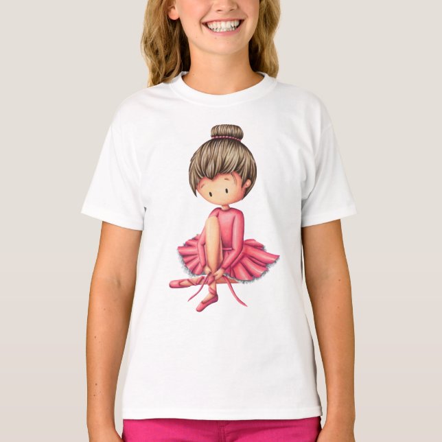 T-shirt Cute Ballerina Pink Tutu (Devant)
