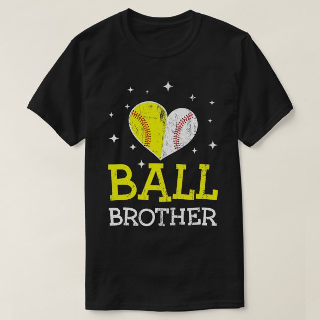 T-shirt Cute Baseball et Softball Brother Funny Brother (Design devant)
