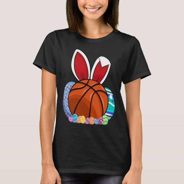 T-shirt Cute Basketball Easter Egg Bunny  For Kids Boys To (Devant)