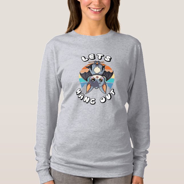 T-shirt Cute Bat Hanging et Retro Sunset | Allons-y (Devant)