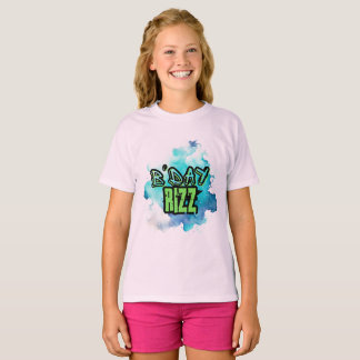 T-shirt Cute B'Day Rizz Vert Et Monochromatique Bleu