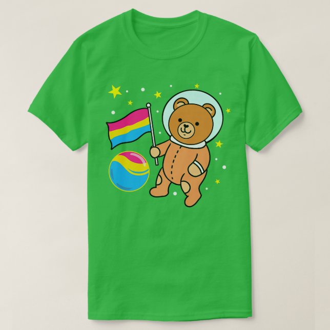 T-shirt Cute Bear Astronaut Pan Pride Premium538  (Design devant)