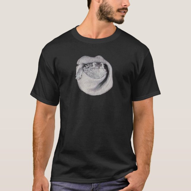 T-shirt Cute Beardie Burrito Watercolor Bearded Dragon Pet (Devant)