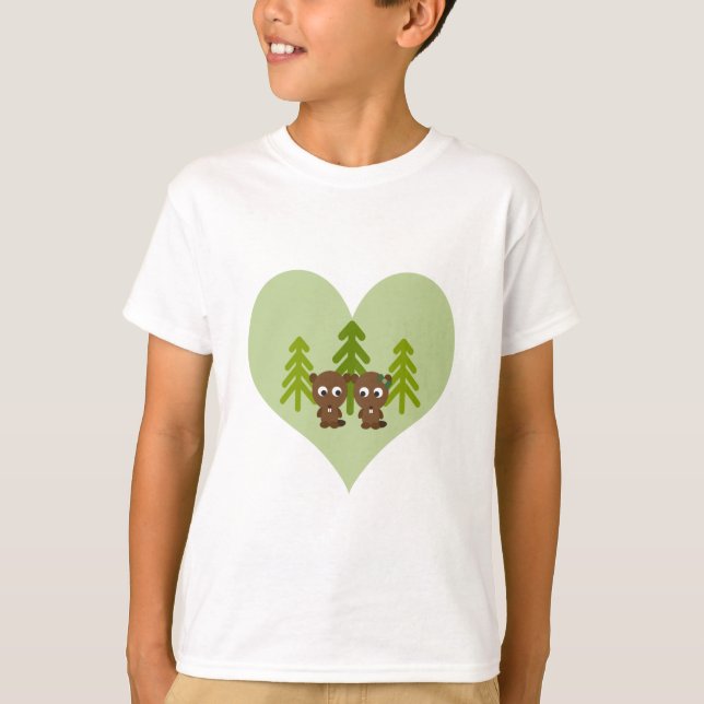 T-shirt Cute Beaver Love (Devant)