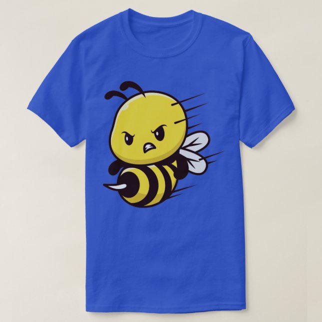 T-shirt Cute Bee Attack Cartoon (Design devant)