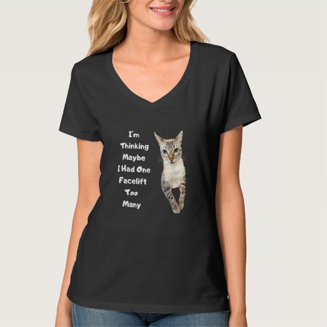 T-shirt Cute Bengale Yeux de chat Face Lift Parodie Belle  (Devant)