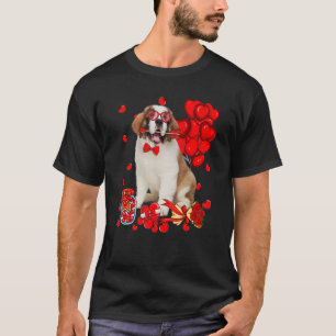 T-shirt Cute Bernard Dog Funny Coeur Saint Valentin Chien