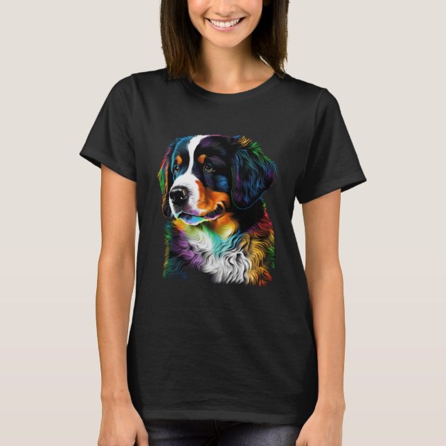 T-shirt Cute Bernese Mountain Dog Puppy  Unique Artistic (Devant)