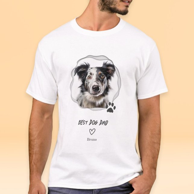 T-shirt Cute Best Dog Dad Photo Men's (Créateur téléchargé)