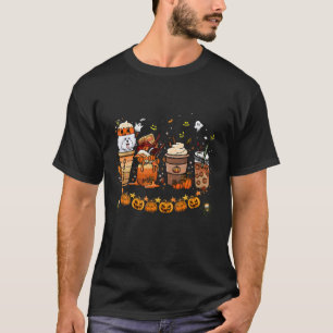 T-shirt Cute Bichon Frise Halloween Café Citrouille épice 