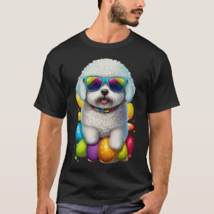 T-shirt Cute Bichon Frise Oeufs de Pâques Costume de chien