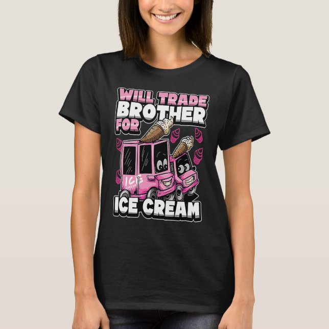 T-shirt Cute Big Sister Ice Cream Truck  Quote Matching (Devant)