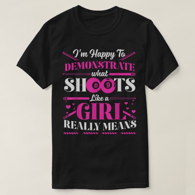 T-shirt Cute Billiards Women  Funny Gift for Girl Pool Pla (Design devant)