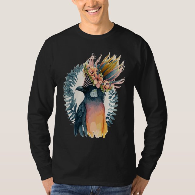 T-shirt Cute Bird Of Paradise Bird Flower Crown Pet Birds  (Devant)