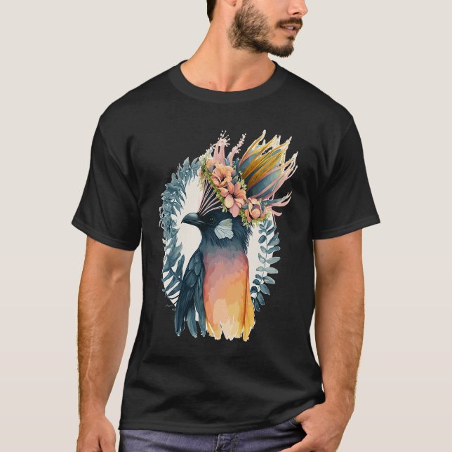 T-shirt Cute Bird Of Paradise Bird Flower Crown Pet Birds  (Devant)