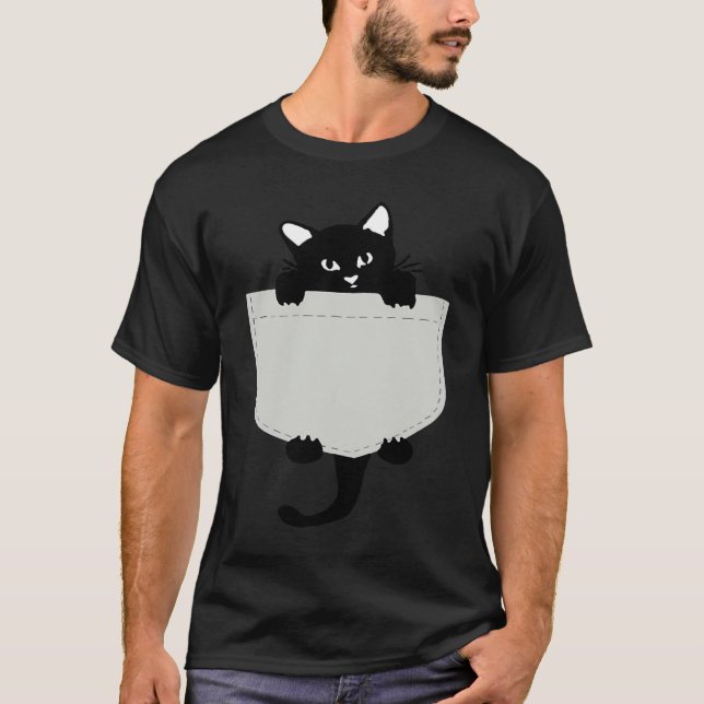 T-shirt Cute Black cat You are my Meow Cat In Pocket Cute  (Devant)