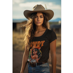 T-shirt Cute Black Cowgirl Howdy Beautiful