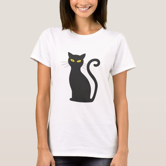 T-shirt Cute Black Kitten Amoureux de les chats simples (Devant)