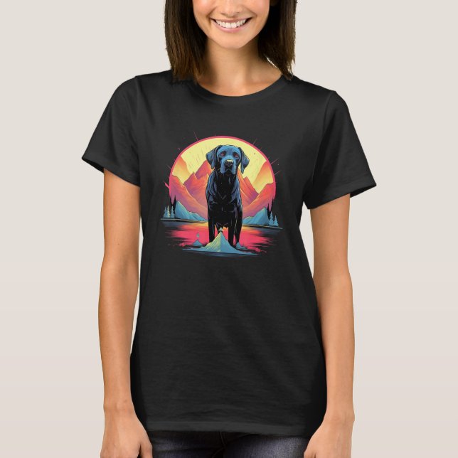 T-shirt Cute Black Lab Black Labrador Retriever Puppy Dog  (Devant)