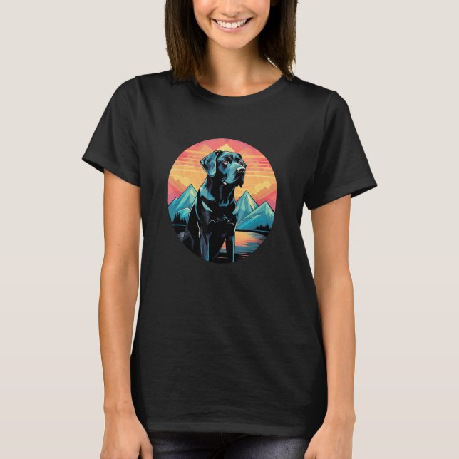 T-shirt Cute Black Lab Black Labrador Retriever Puppy Dog  (Devant)