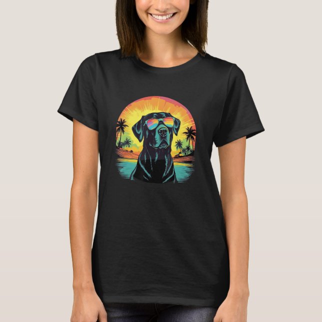 T-shirt Cute Black Lab Black Labrador Retriever Puppy Dog  (Devant)
