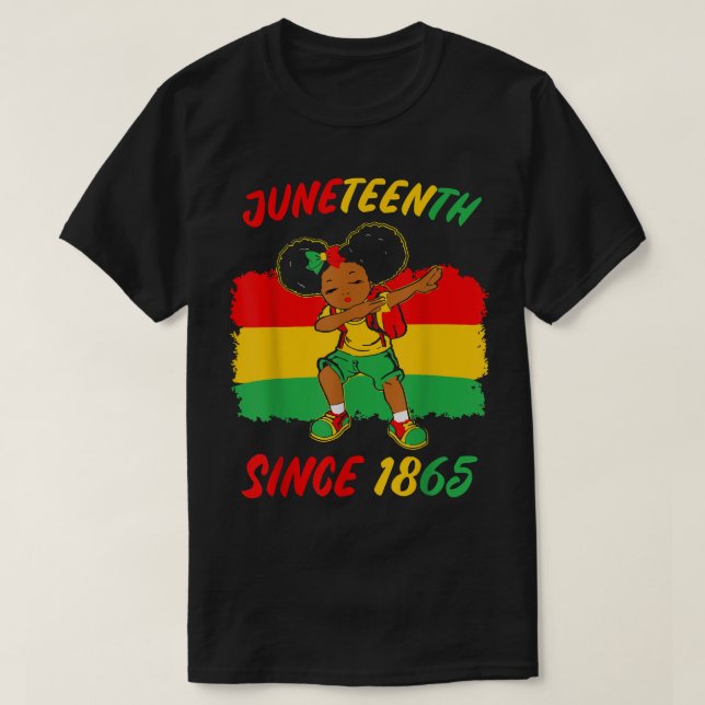 T-shirt Cute Black Messy Bun JunetDix Célébration 1865 G (Design devant)