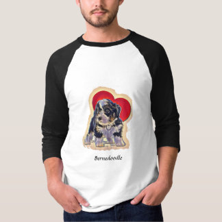 T-shirt Cute Black Tan PopArt Bernedoodle Coeur numérique