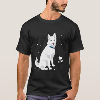 T-shirt Cute blanc Husky Sibérien Doux Chien Blanche Neige