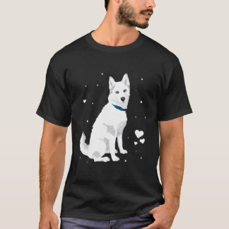 T-shirt Cute blanc Husky Sibérien Doux Chien Blanche Neige