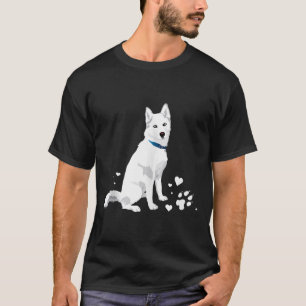 T-shirt Cute Blanc Sibérien Husky Sweet Blanc Chien Blanch