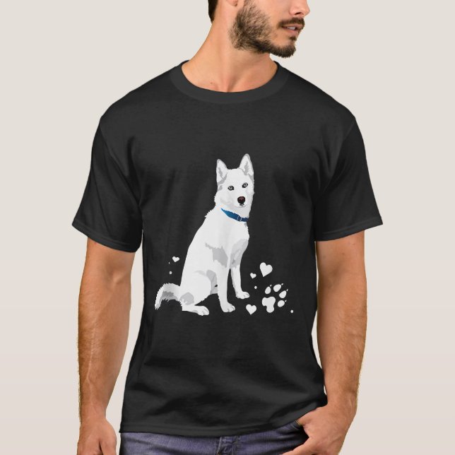 T-shirt Cute Blanc Sibérien Husky Sweet Blanc Chien Blanch (Devant)