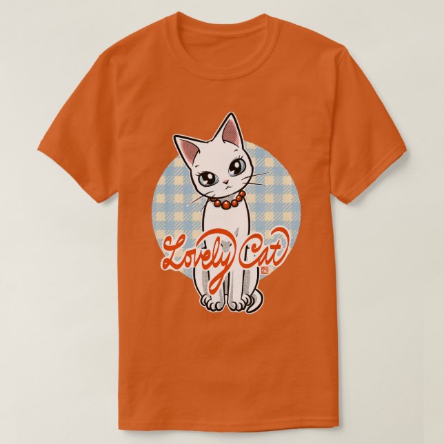 T-shirt Cute blanche chat Misty (Design devant)