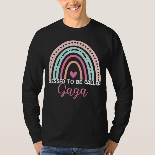 T-shirt Cute Blessed To Be Called Gaga Rainbow Mom Grandma (Devant)