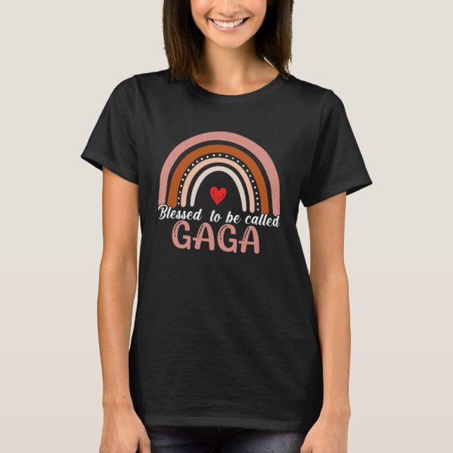 T-shirt Cute Blessed To Be Called Gaga Rainbow Women Mothe (Devant)