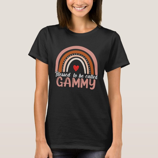 T-shirt Cute Blessed To Be Called Gammy Rainbow Women Moth (Devant)