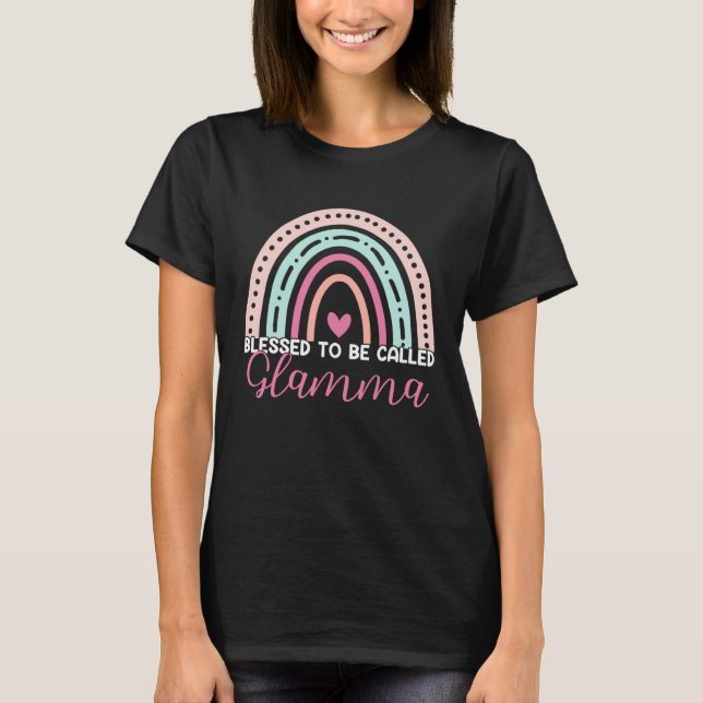 T-shirt Cute Blessed To Be Called Glamma Rainbow Mom Grand (Devant)