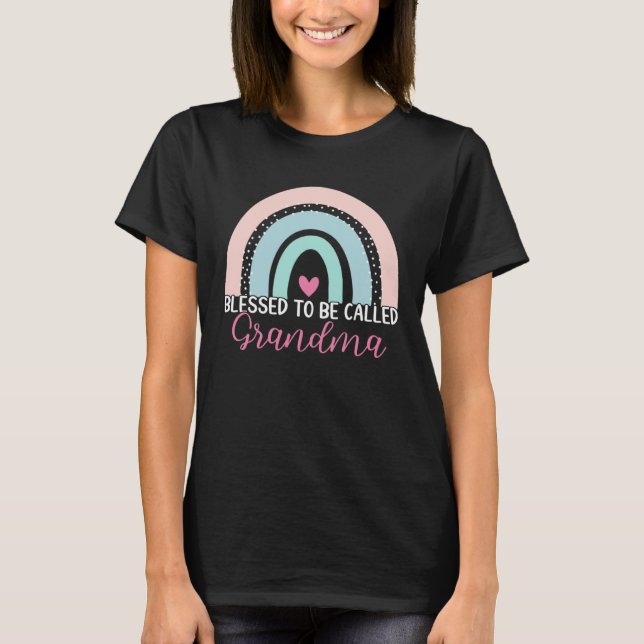 T-shirt Cute Blessed To Be Called Grandma Boho Rainbow Mom (Devant)