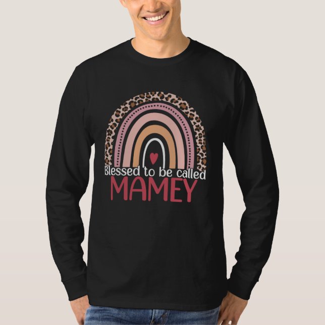 T-shirt Cute Blessed To Be Called Mamey Rainbow Leopard Mo (Devant)