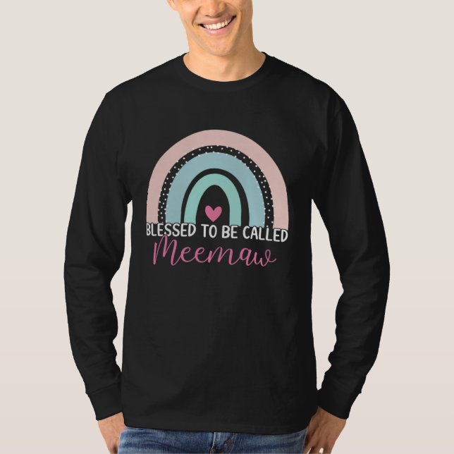 T-shirt Cute Blessed To Be Called Meemaw Boho Rainbow Mom  (Devant)