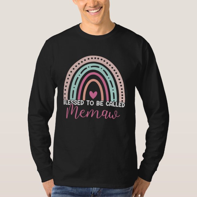 T-shirt Cute Blessed To Be Called Memaw Rainbow Mom Grandm (Devant)