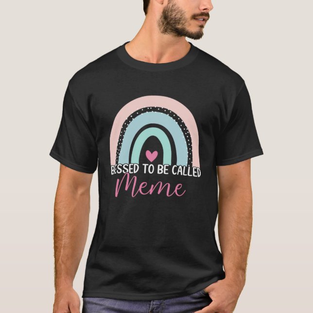 T-shirt Cute Blessed To Be Called Meme Boho Rainbow Mom Gr (Devant)